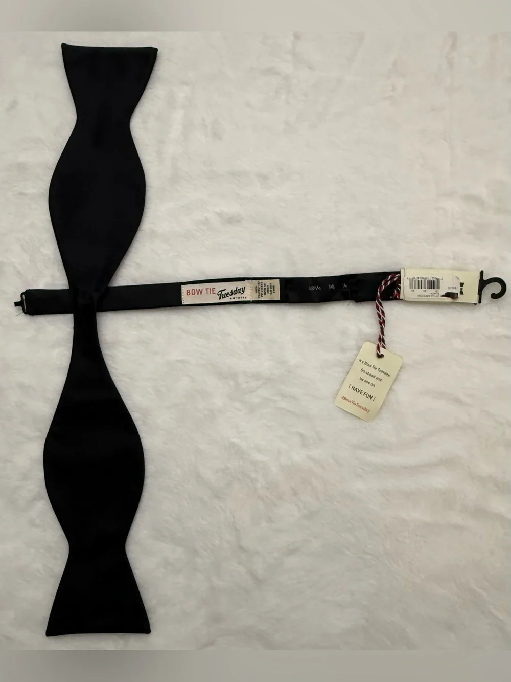 NWT Bow Tie Tuesday Men's Black Silk Bow Tie Adjustable